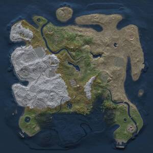 Thumbnail Rust Map: Procedural Map, Size: 4000, Seed: 1014716376, 16 Monuments