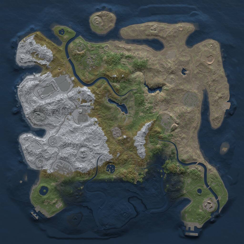 Rust Map: Procedural Map, Size: 4000, Seed: 1014716376, 16 Monuments