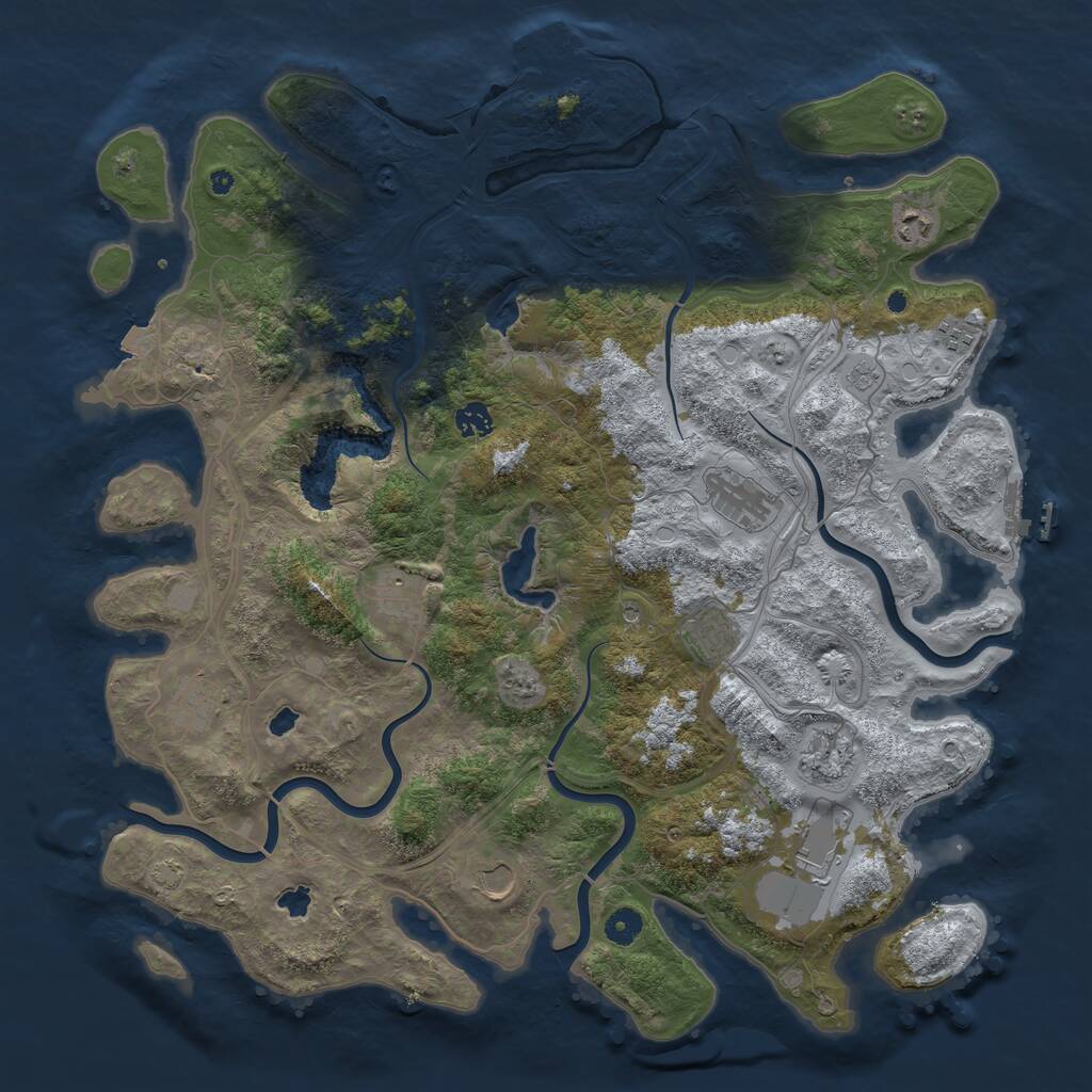 Rust Map: Procedural Map, Size: 4500, Seed: 5935024, 16 Monuments