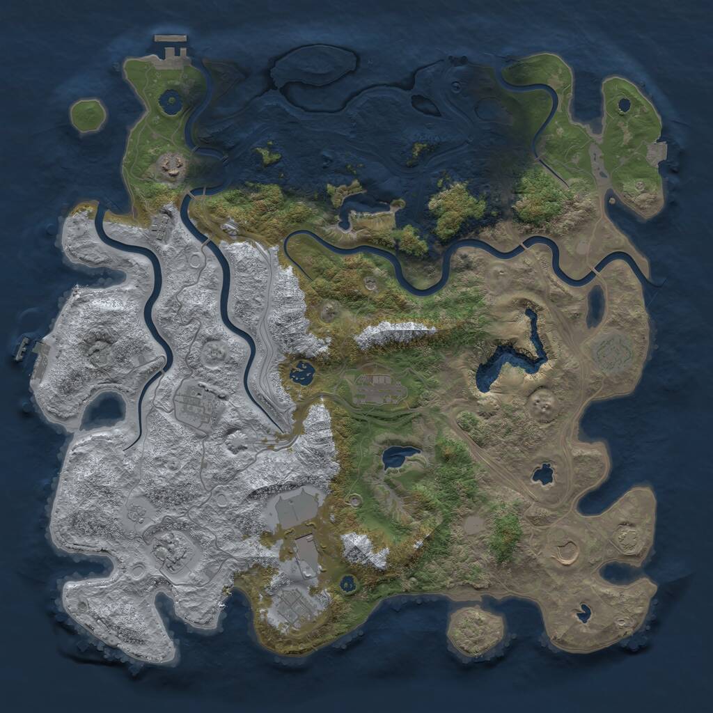 Rust Map: Procedural Map, Size: 4500, Seed: 417253377, 16 Monuments