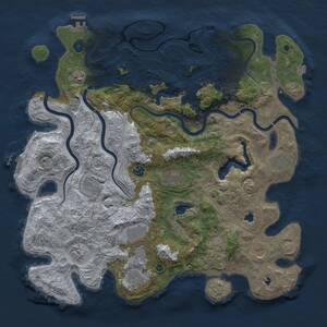 Thumbnail Rust Map: Procedural Map, Size: 4500, Seed: 417253377, 16 Monuments