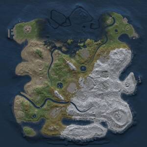 Thumbnail Rust Map: Procedural Map, Size: 3750, Seed: 1460190052, 16 Monuments