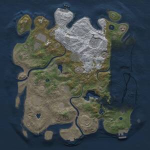 Thumbnail Rust Map: Procedural Map, Size: 4096, Seed: 39602275, 16 Monuments