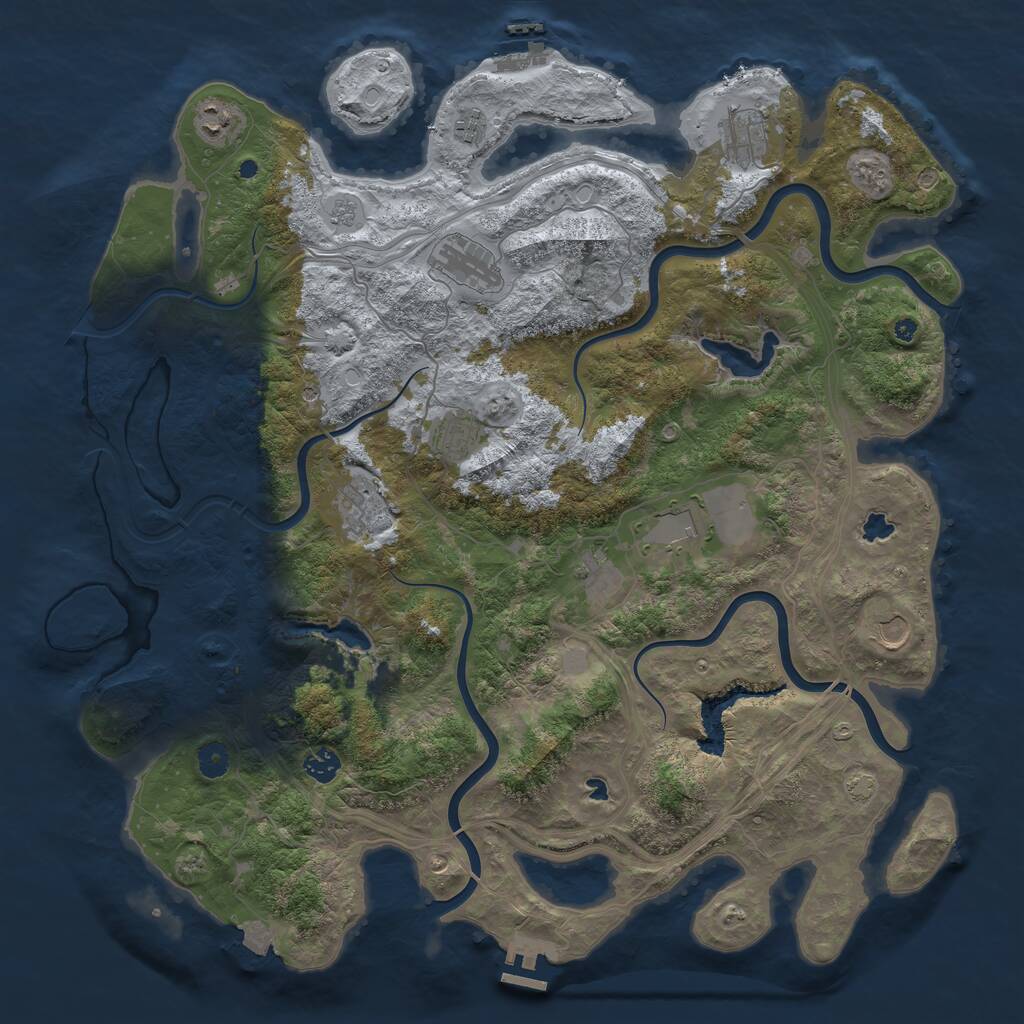 Rust Map: Procedural Map, Size: 4500, Seed: 1525029766, 16 Monuments