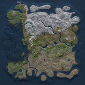 Thumbnail Rust Map: Procedural Map, Size: 4500, Seed: 83490893, 16 Monuments