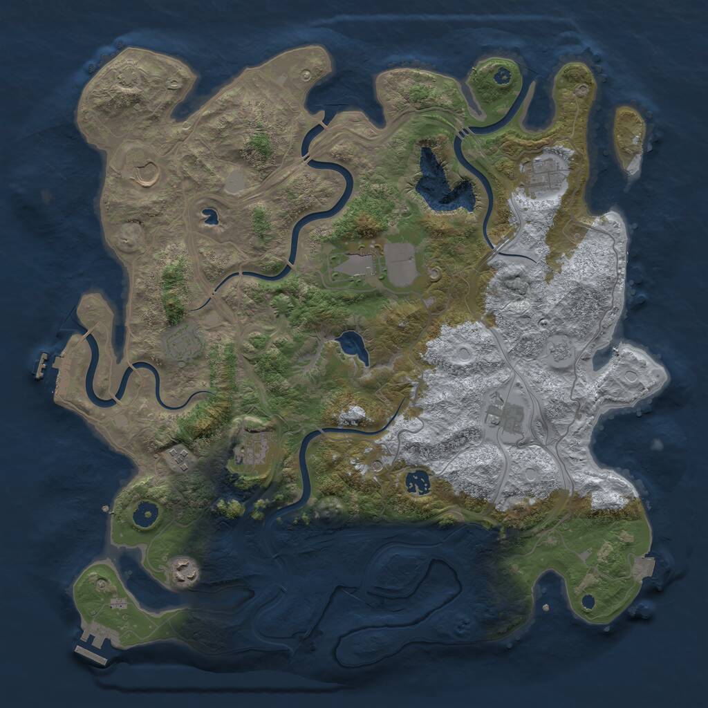Rust Map: Procedural Map, Size: 4250, Seed: 42319025, 15 Monuments