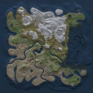 Thumbnail Rust Map: Procedural Map, Size: 4000, Seed: 296587002, 14 Monuments