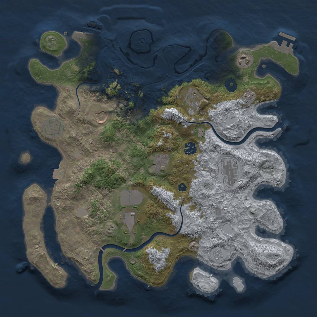 Rust Map: Procedural Map, Size: 3750, Seed: 29126, 15 Monuments