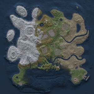 Thumbnail Rust Map: Procedural Map, Size: 3500, Seed: 839512034, 15 Monuments