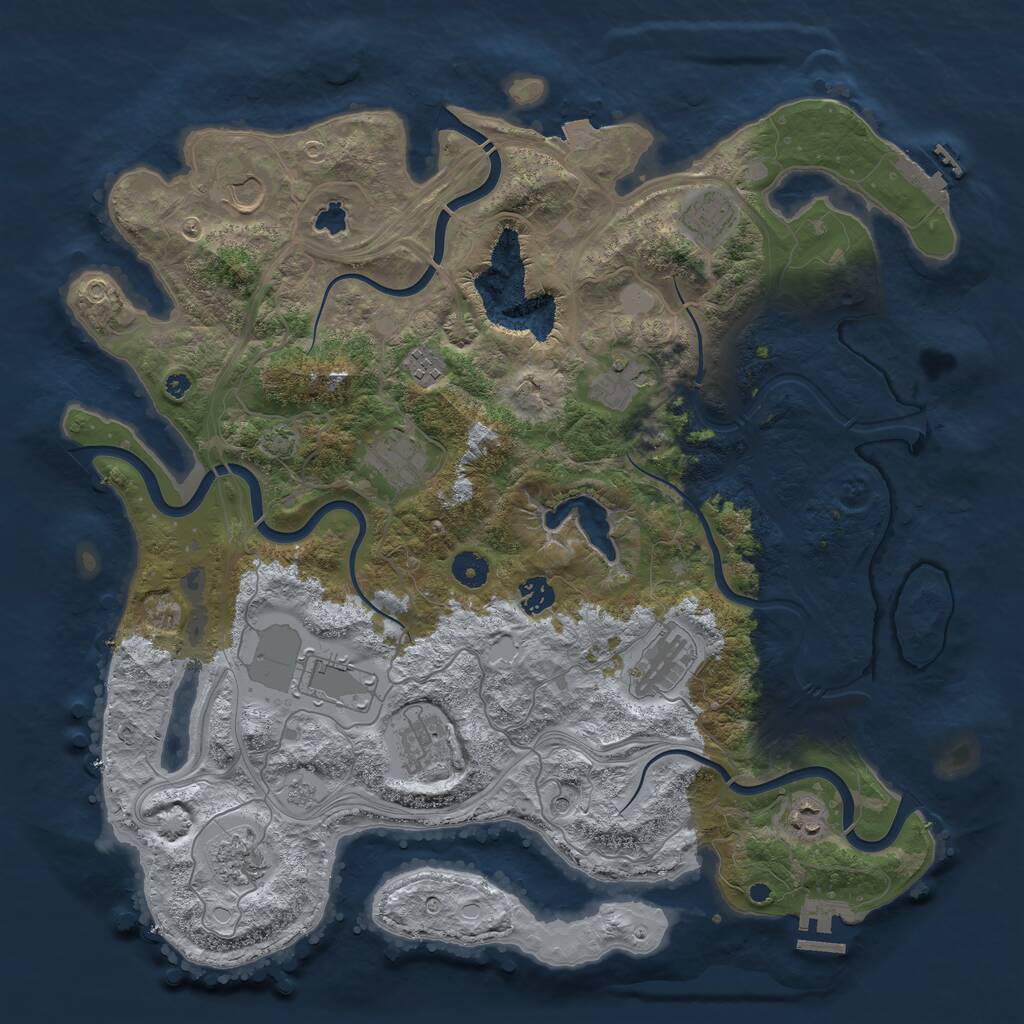 Rust Map: Procedural Map, Size: 4250, Seed: 30900, 17 Monuments