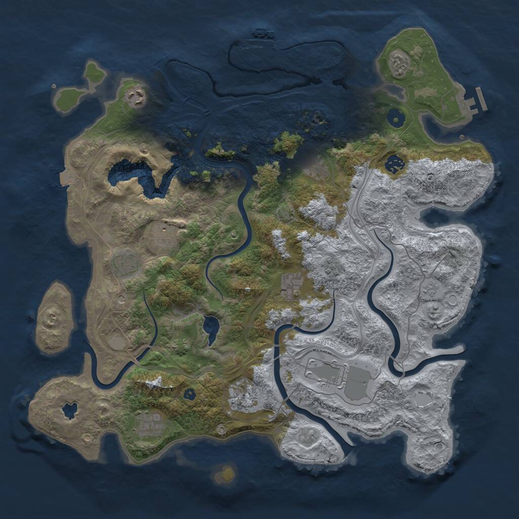 Rust Map: Procedural Map, Size: 4250, Seed: 97005646, 16 Monuments