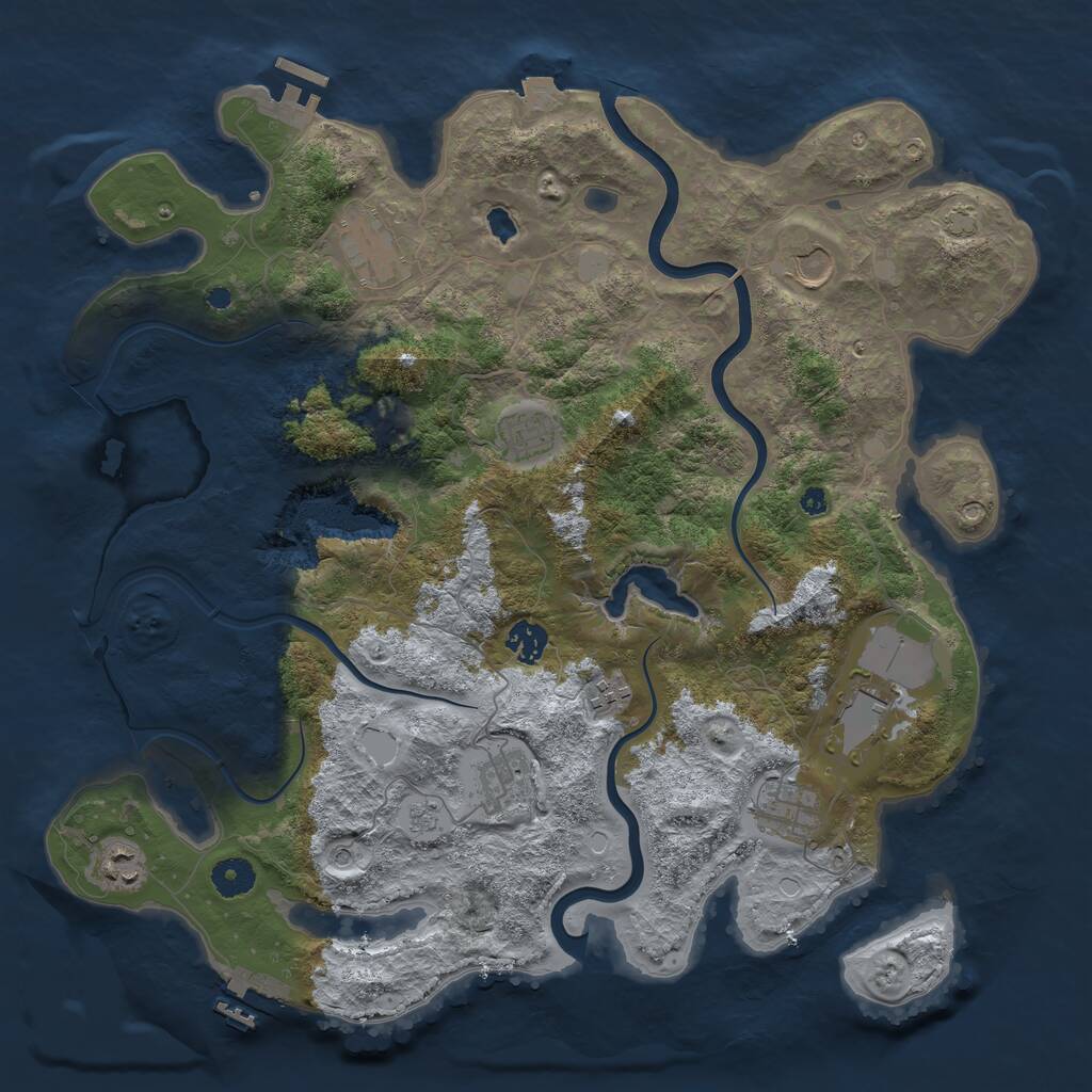 Rust Map: Procedural Map, Size: 4000, Seed: 437308094, 15 Monuments