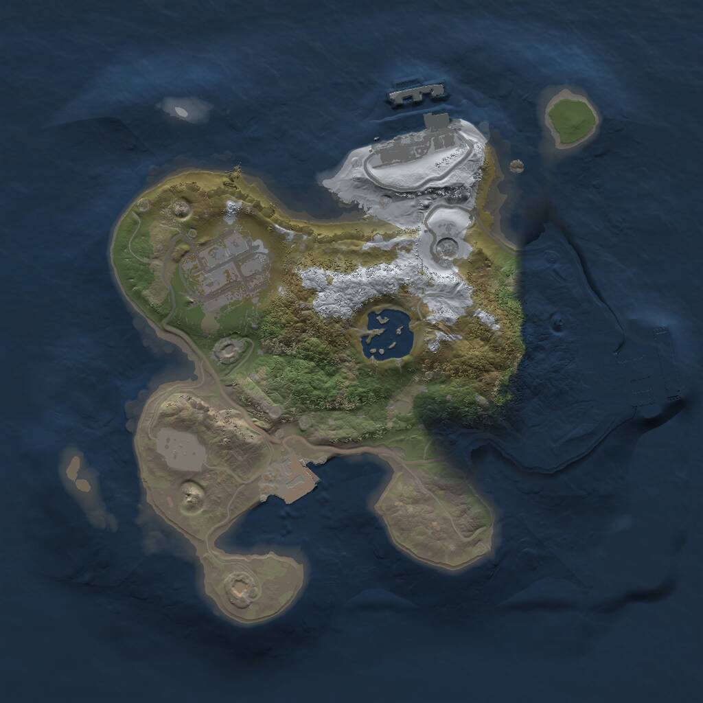 Rust Map: Procedural Map, Size: 2000, Seed: 2114662935, 6 Monuments