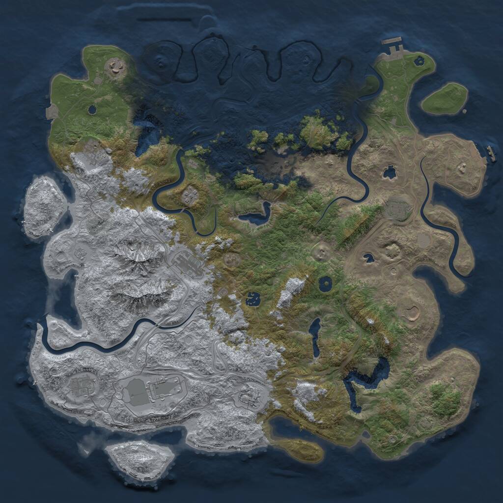 Rust Map: Procedural Map, Size: 5000, Seed: 96175646, 17 Monuments
