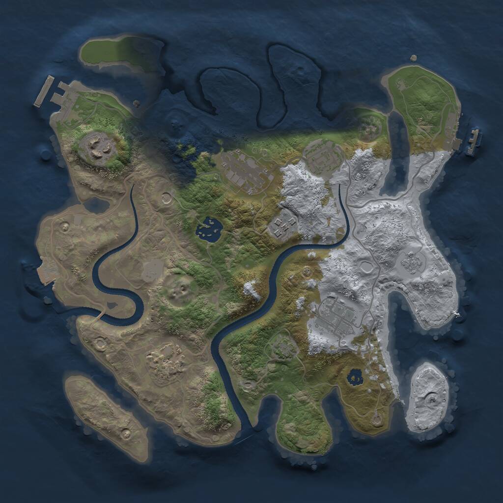 Rust Map: Procedural Map, Size: 3000, Seed: 1256188165, 13 Monuments