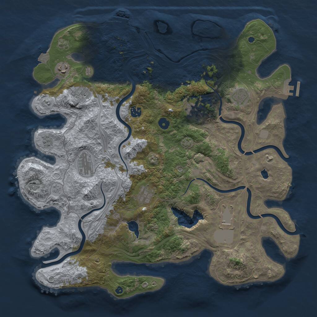 Rust Map: Procedural Map, Size: 4250, Seed: 1450430599, 15 Monuments