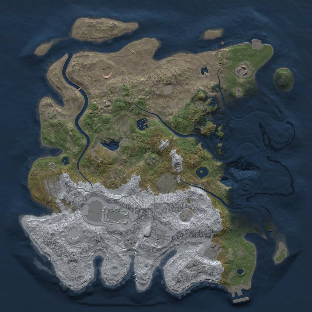 Rust Map: Procedural Map, Size: 4000, Seed: 2605, 15 Monuments