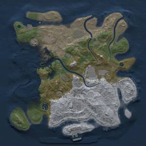 Thumbnail Rust Map: Procedural Map, Size: 3500, Seed: 2094465828, 13 Monuments