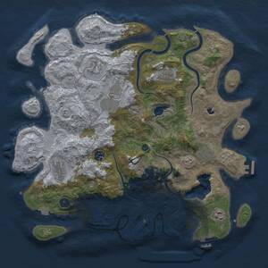 Thumbnail Rust Map: Procedural Map, Size: 4000, Seed: 961631680, 15 Monuments