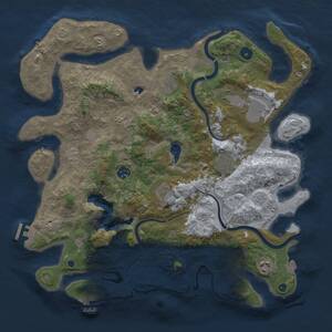Thumbnail Rust Map: Procedural Map, Size: 4000, Seed: 45687, 14 Monuments
