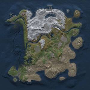 Thumbnail Rust Map: Procedural Map, Size: 3500, Seed: 392321002, 13 Monuments