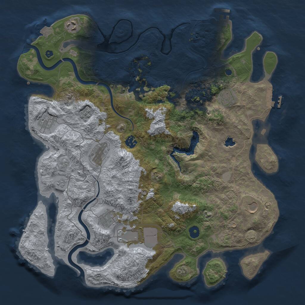 Rust Map: Procedural Map, Size: 4000, Seed: 998183, 15 Monuments