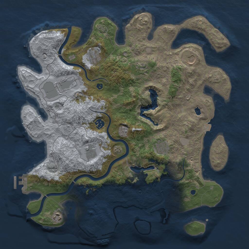 Rust Map: Procedural Map, Size: 4000, Seed: 1078871431, 15 Monuments