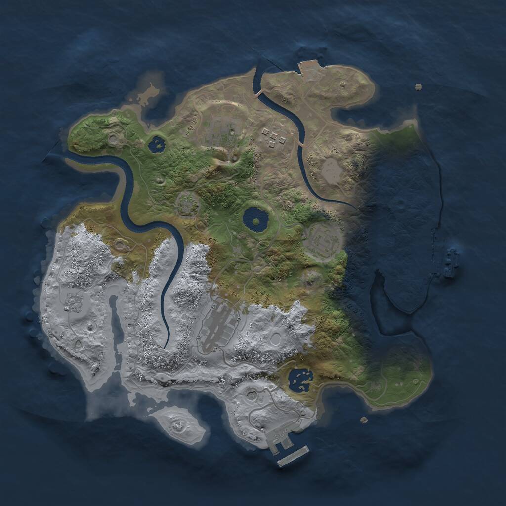 Rust Map: Procedural Map, Size: 3000, Seed: 1276229586, 11 Monuments