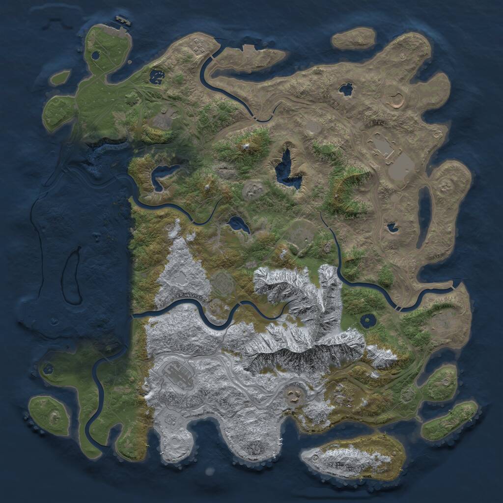 Rust Map: Procedural Map, Size: 5000, Seed: 1146517152, 17 Monuments