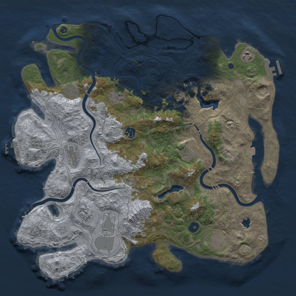 Rust Map: Procedural Map, Size: 4250, Seed: 1318144074, 16 Monuments