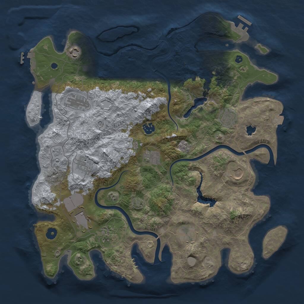 Rust Map: Procedural Map, Size: 4000, Seed: 29012611, 17 Monuments