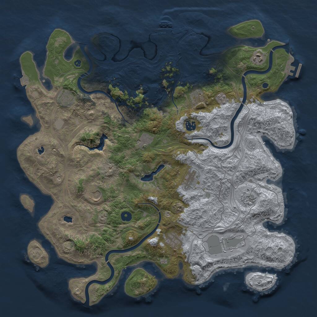 Rust Map: Procedural Map, Size: 4500, Seed: 262, 17 Monuments