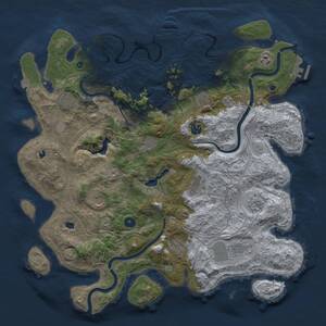 Thumbnail Rust Map: Procedural Map, Size: 4500, Seed: 262, 17 Monuments