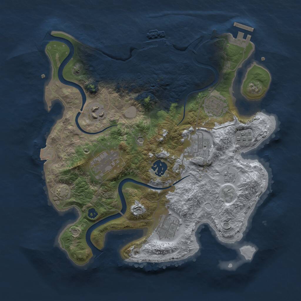 Rust Map: Procedural Map, Size: 3000, Seed: 1213216142, 13 Monuments