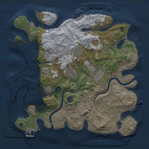 Thumbnail Rust Map: Procedural Map, Size: 3750, Seed: 1545624434, 16 Monuments