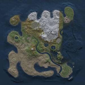 Thumbnail Rust Map: Procedural Map, Size: 3000, Seed: 2329836, 12 Monuments