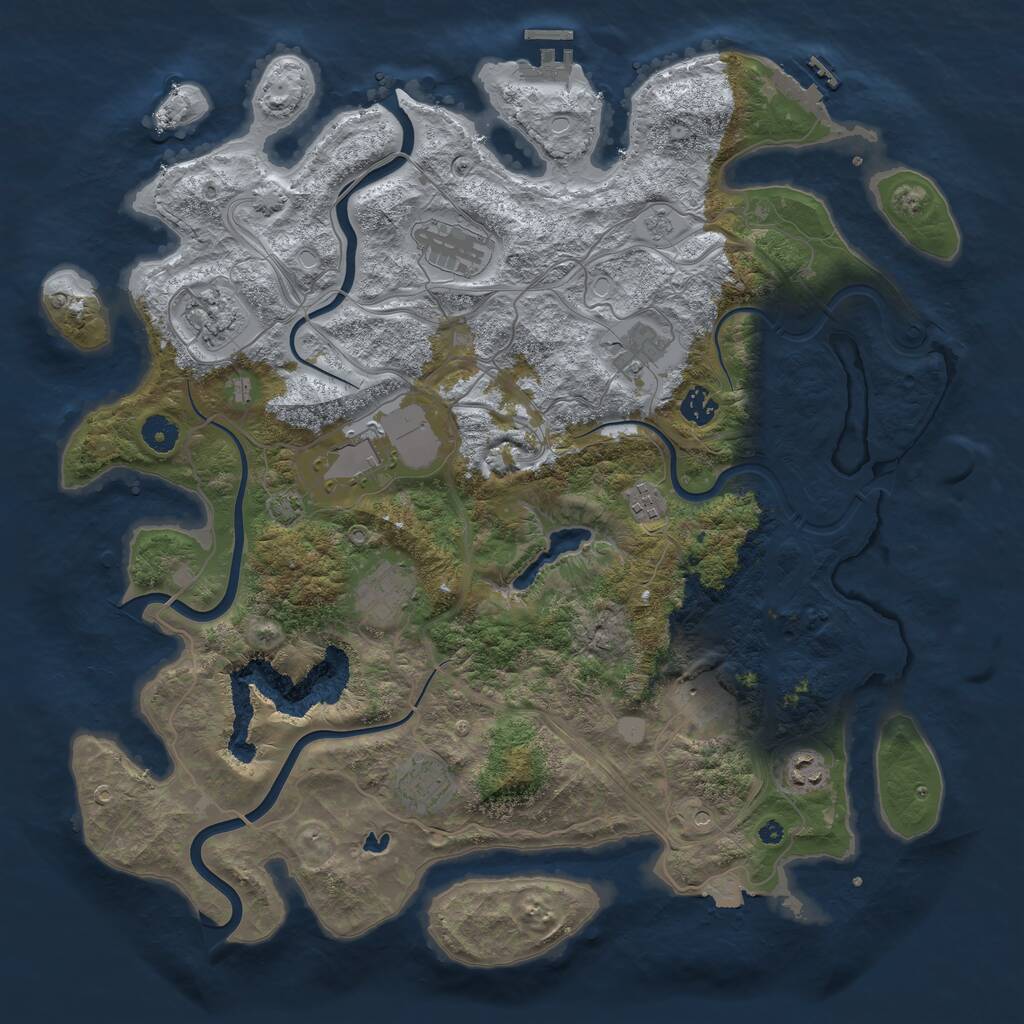 Rust Map: Procedural Map, Size: 4250, Seed: 1722031689, 16 Monuments
