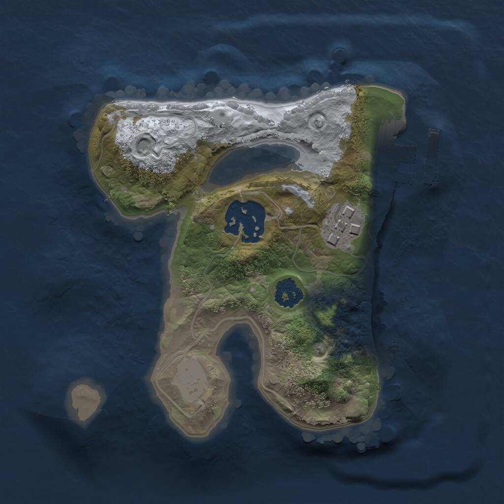 Rust Map: Procedural Map, Size: 1800, Seed: 406996917, 4 Monuments