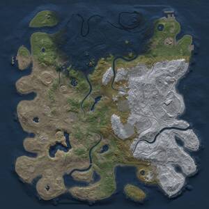Thumbnail Rust Map: Procedural Map, Size: 4500, Seed: 531427519, 16 Monuments
