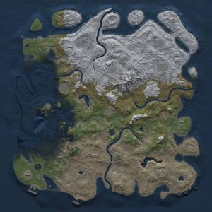 Thumbnail Rust Map: Procedural Map, Size: 5000, Seed: 621327655, 17 Monuments