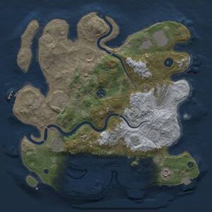 Thumbnail Rust Map: Procedural Map, Size: 3500, Seed: 1090650275, 14 Monuments