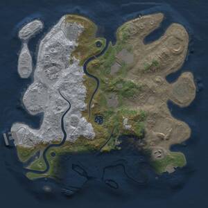Thumbnail Rust Map: Procedural Map, Size: 3500, Seed: 332009093, 16 Monuments
