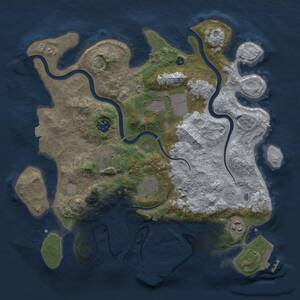 Thumbnail Rust Map: Procedural Map, Size: 3500, Seed: 48673502, 12 Monuments
