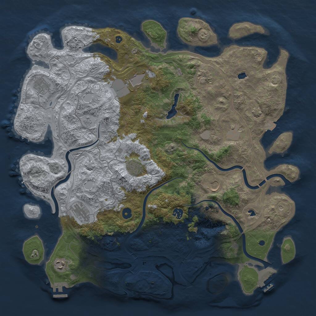 Rust Map: Procedural Map, Size: 4500, Seed: 1619129288, 16 Monuments