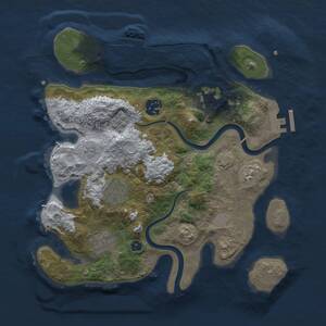 Thumbnail Rust Map: Procedural Map, Size: 3000, Seed: 1521347323, 11 Monuments