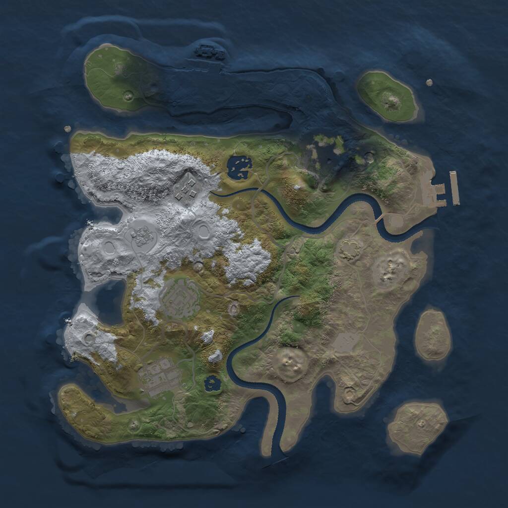Rust Map: Procedural Map, Size: 3000, Seed: 1521347323, 11 Monuments