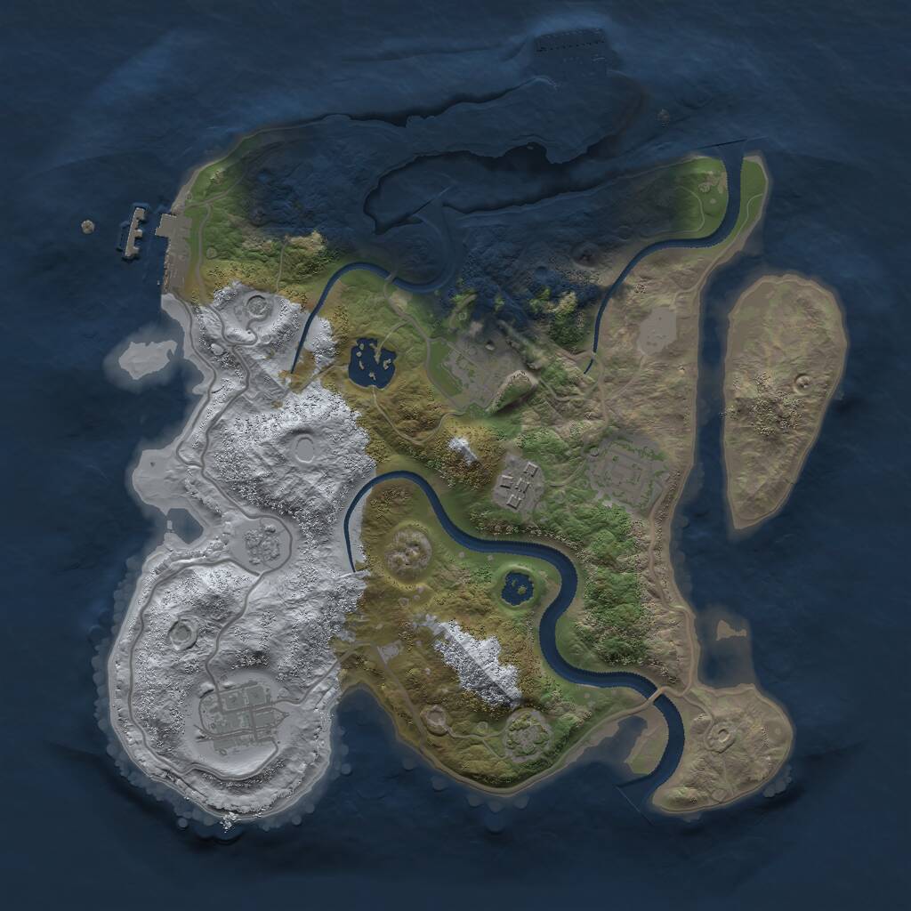 Rust Map: Procedural Map, Size: 2800, Seed: 897127281, 11 Monuments