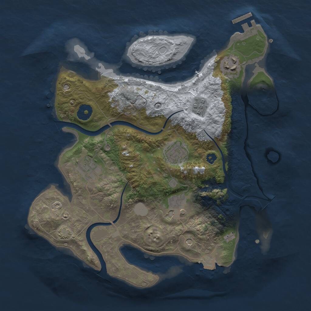 Rust Map: Procedural Map, Size: 3000, Seed: 1146140039, 9 Monuments