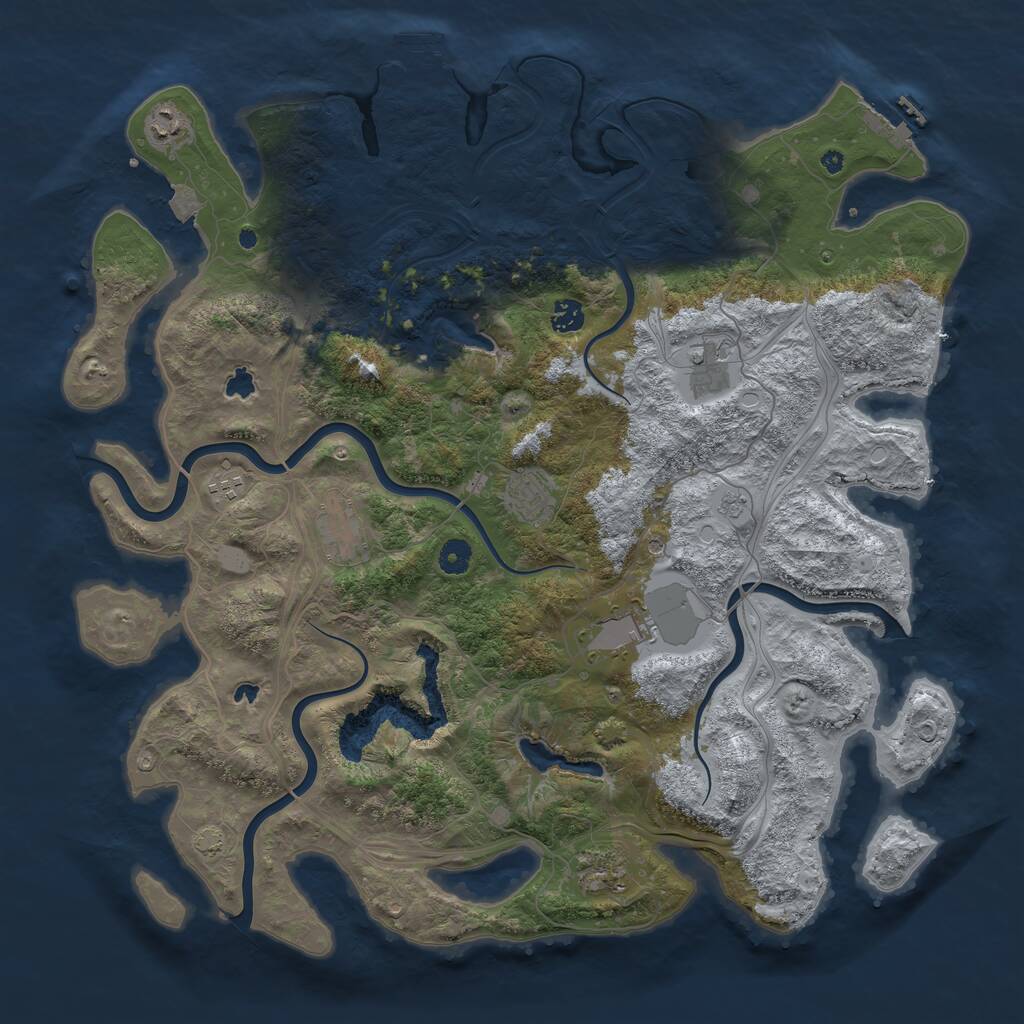 Rust Map: Procedural Map, Size: 4500, Seed: 899951906, 14 Monuments
