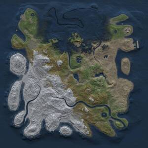 Thumbnail Rust Map: Procedural Map, Size: 4000, Seed: 342091757, 13 Monuments